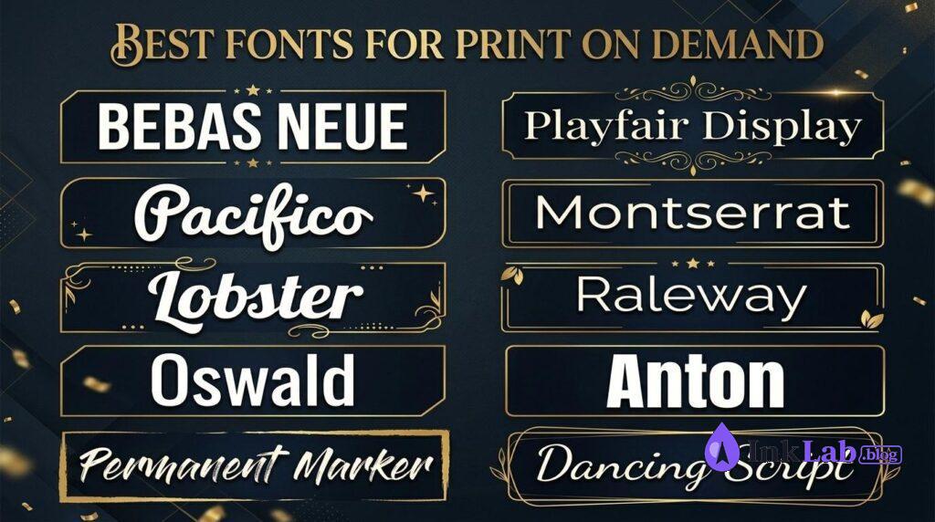 Best fonts for Print on Demand showcase