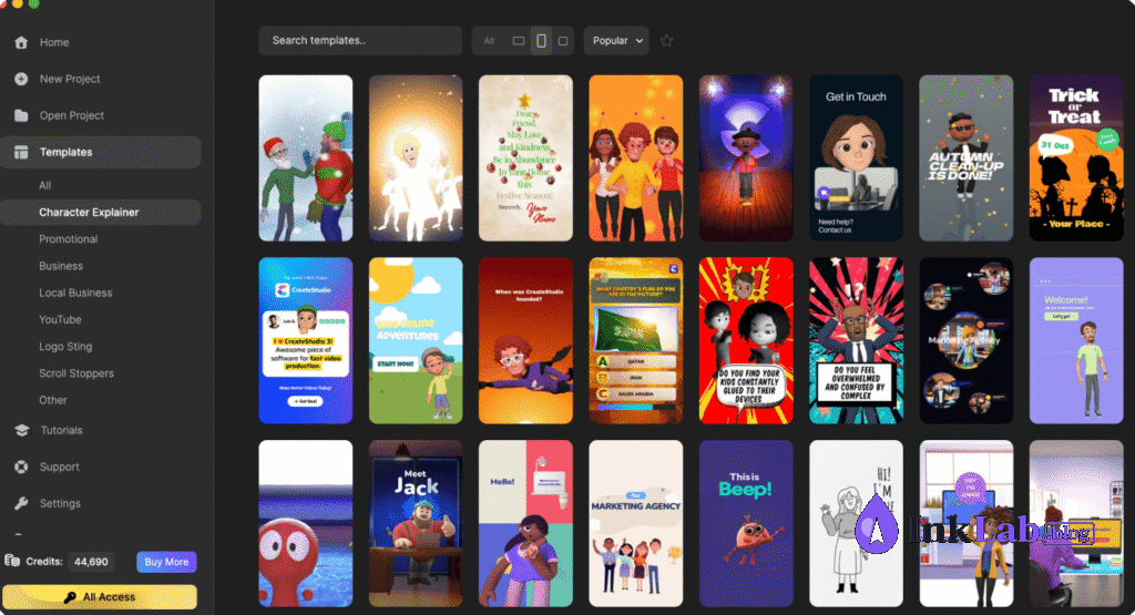 Create Studio is a desktop-based animation and video