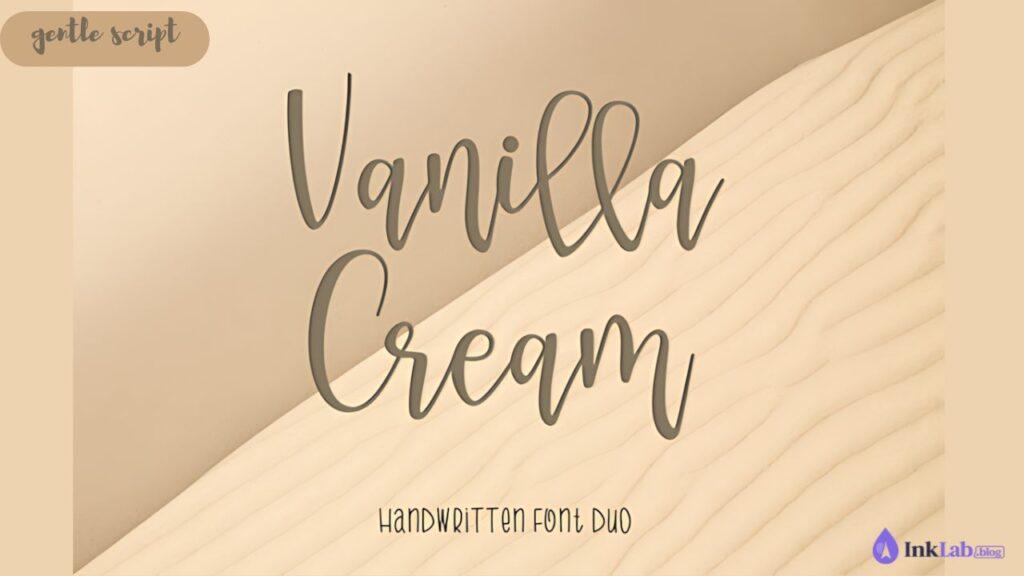 Vanilla Cream elegant script font for bridal projects