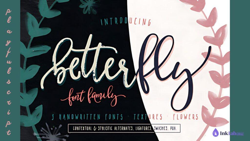 BetterFly playful brush script font example for Cricut gifts and apparel