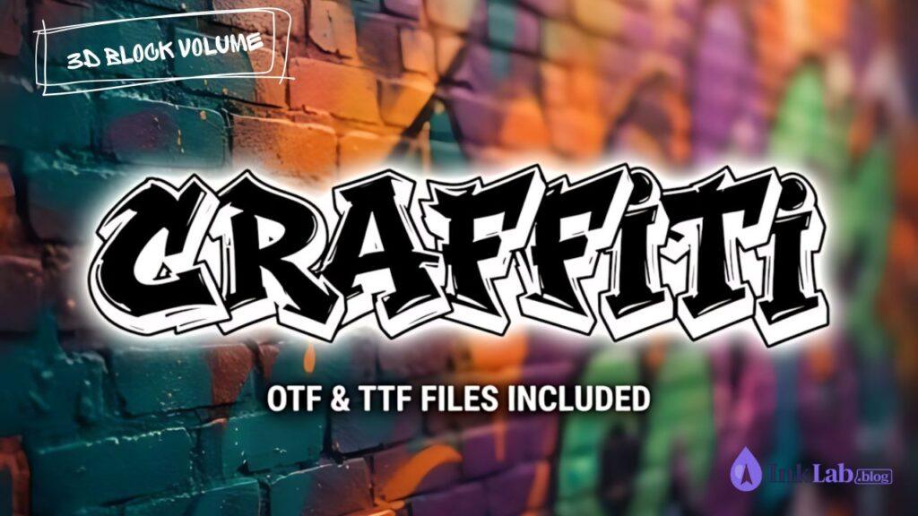Graffiti Font — heavy 3D piece wildstyle graffiti typography preview for print-on-demand designs