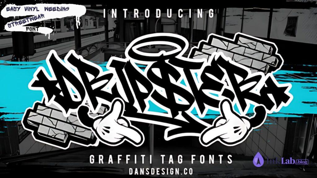 Dripster Font — graffiti font with paint drips preview, easy for vinyl cutting and weeding