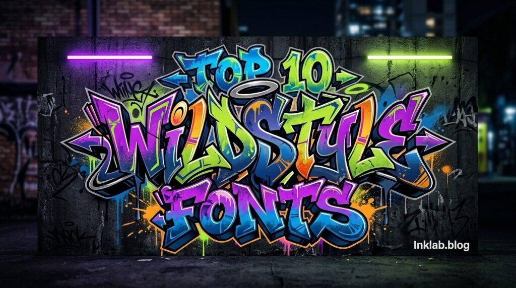 Top 10 Best True Wildstyle Graffiti Fonts cover design by InkLab