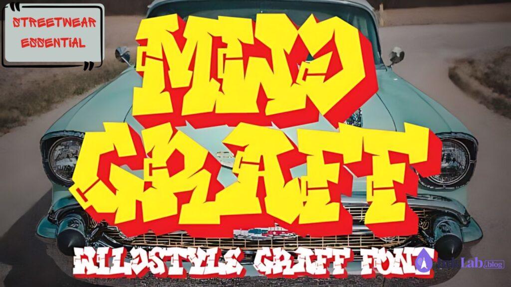 MWD Graff Font — 3D block volume wildstyle graffiti font preview for streetwear center-chest prints