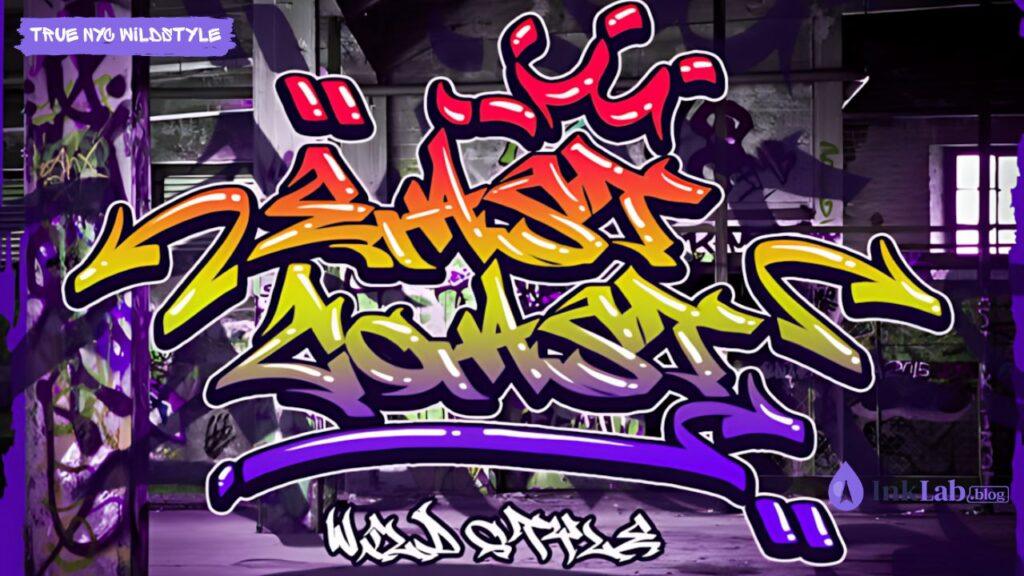 East Coast Wild Style Font — authentic New York subway wildstyle graffiti font preview for urban apparel design