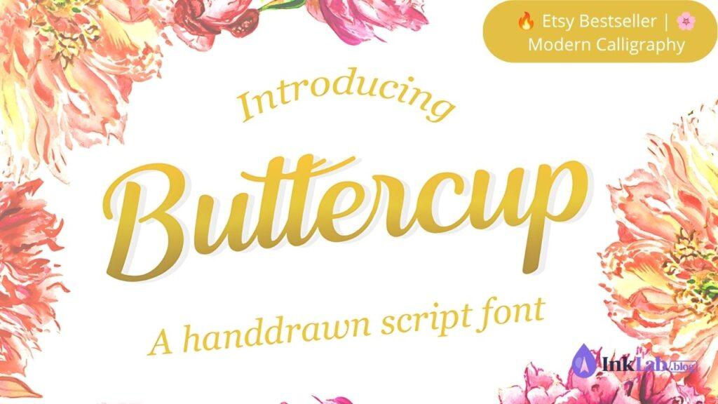 Buttercup modern script font preview for Cricut craft projects