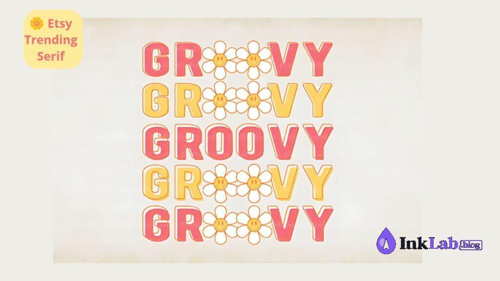 Heavy bold retro pop art font sample for Print on Demand merchandise