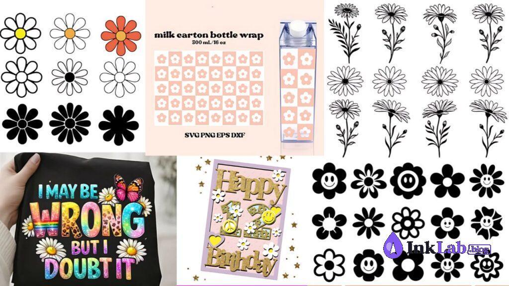 free groovy daisy flower retro 70s svg cut files for cricut