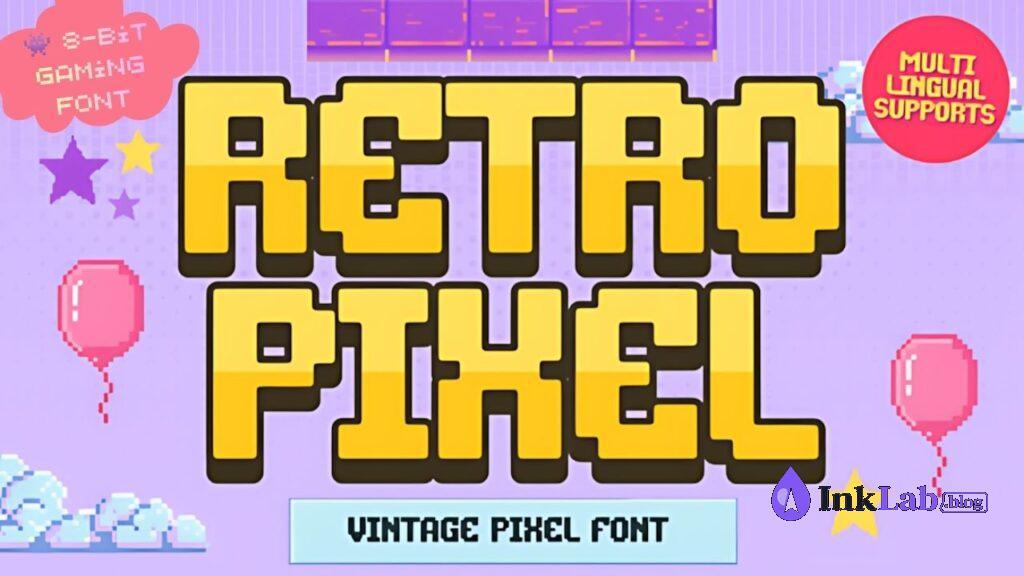 Retro Pixel 80s — arcade gaming font for retro t-shirts