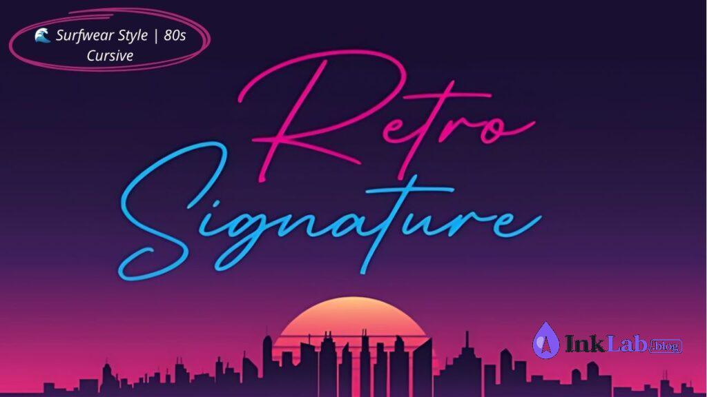Retro Signature — thick 80s cursive script font for shirt prints