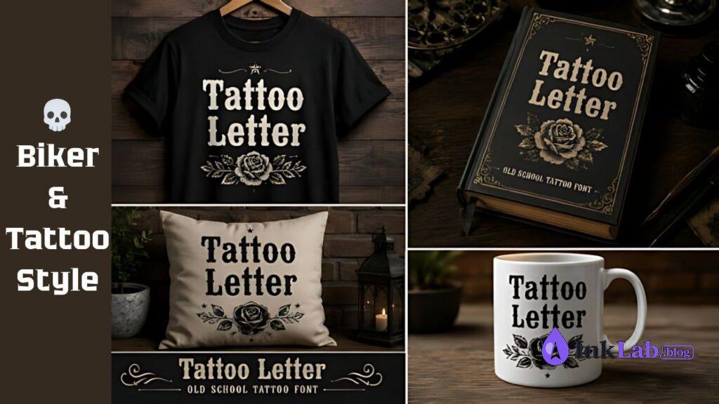 Old School Tattoo — vintage biker motorcycle t-shirt font