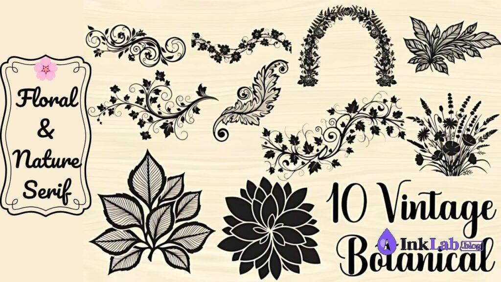 Vintage Botanical — elegant floral font for t-shirt design