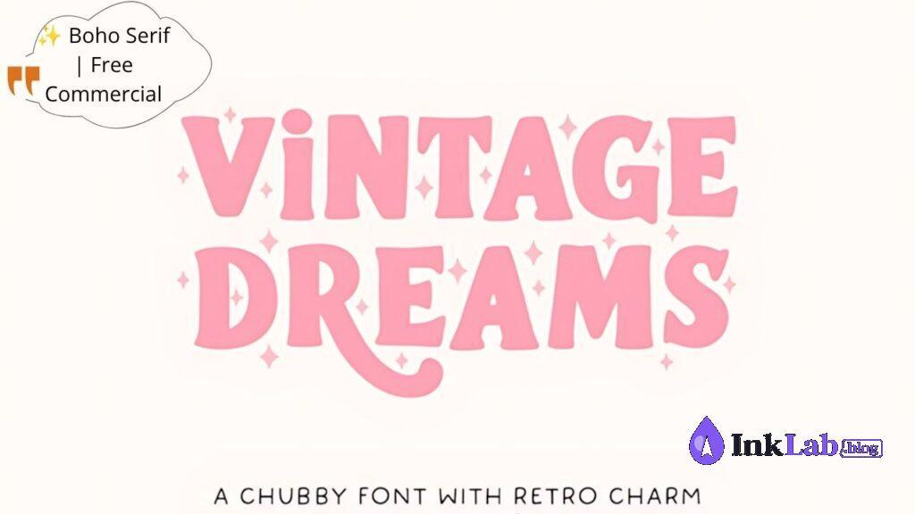 Vintage Dreams — aesthetic groovy serif font for apparel