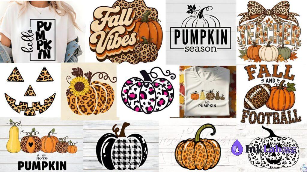 free leopard print pattern pumpkin fall svg vector cut file
