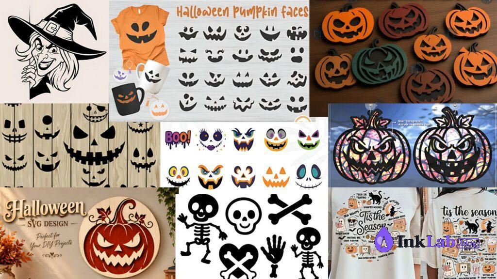 free retro groovy halloween face svg cut file for cricut