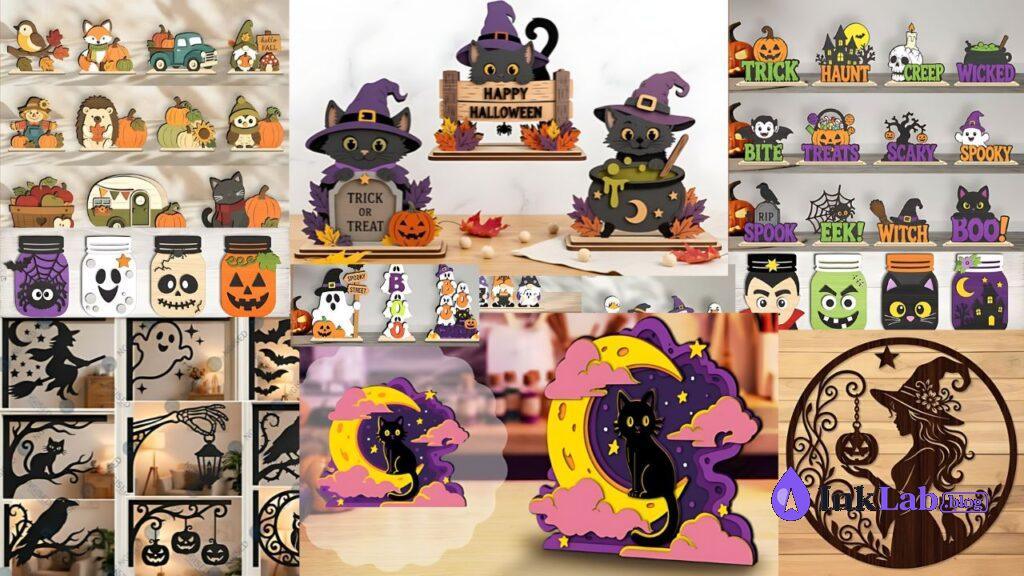 free black cat crescent moon halloween svg cut file