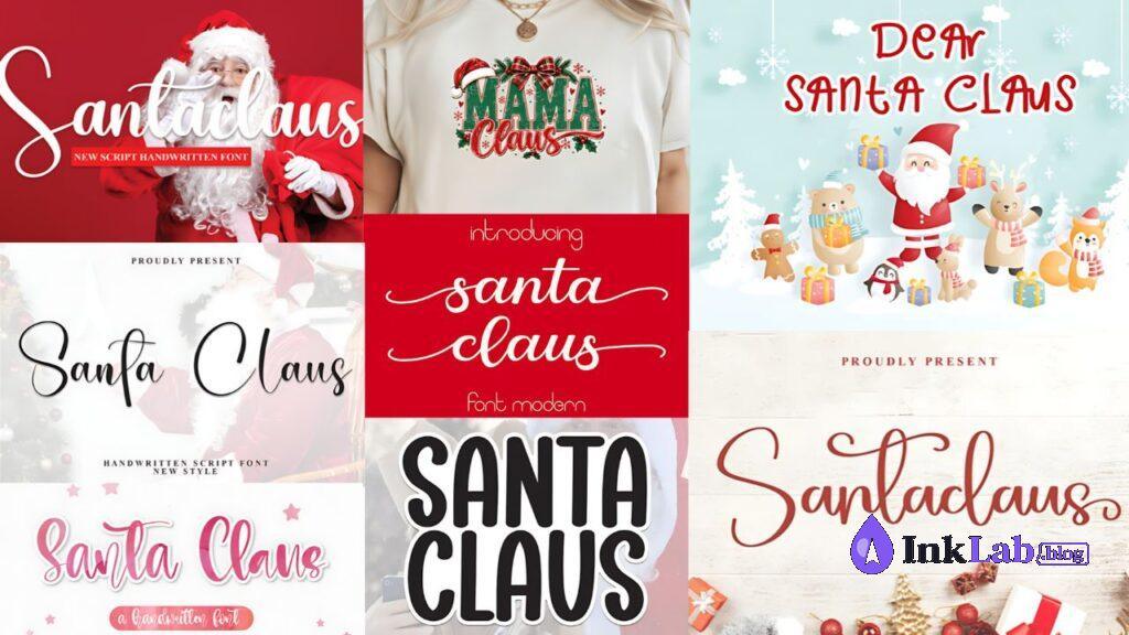 santa claus calligraphy script christmas font for cricut crafts