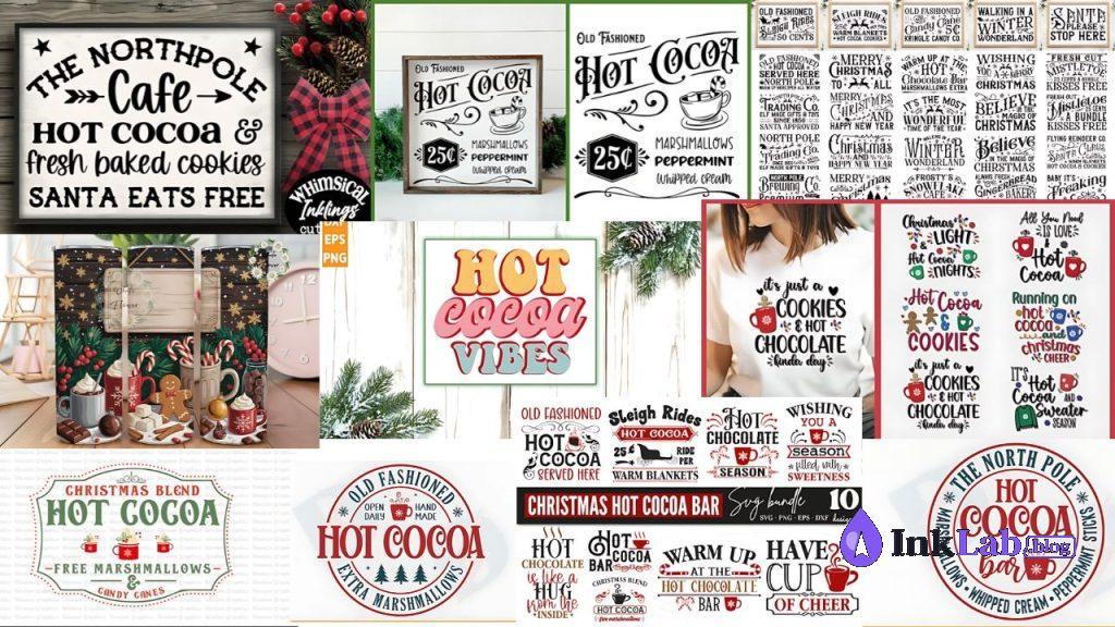 hot cocoa bar rustic holiday badge free svg cut file