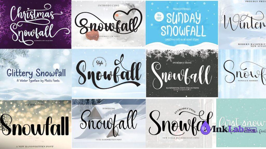 snowfall light handwritten font for subtle christmas quotes