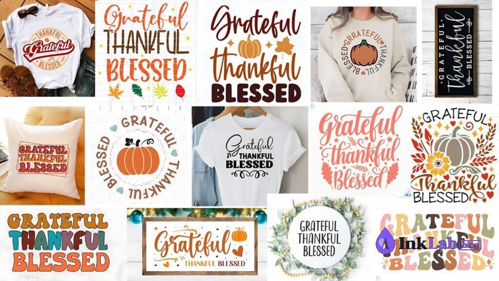 free grateful thankful blessed thanksgiving fall svg cut file