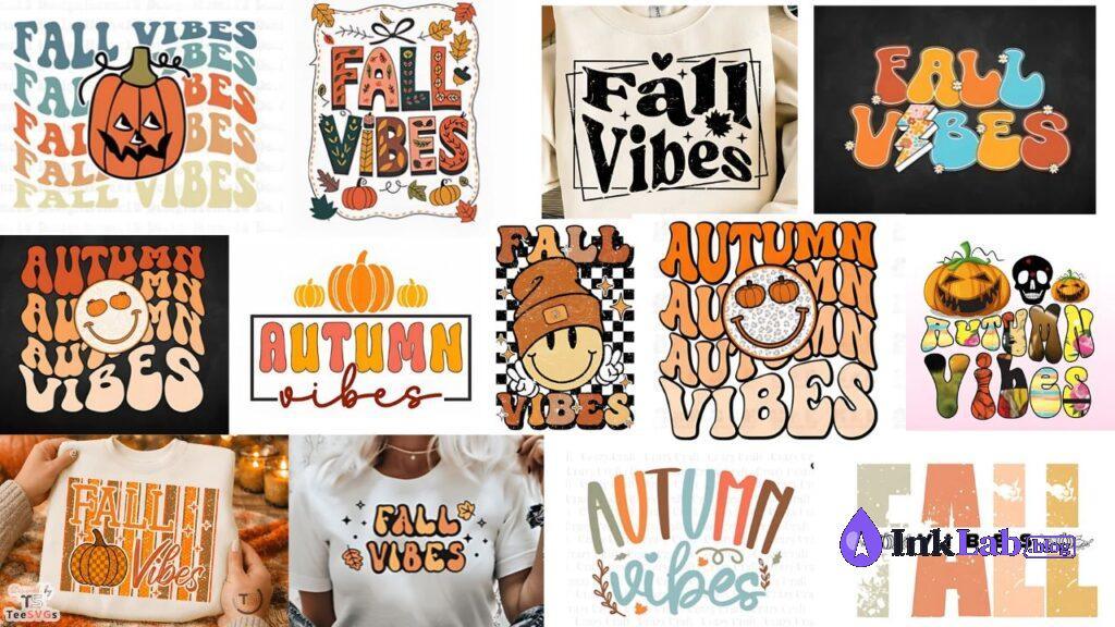 free retro fall vibes wavy typography svg cut file for cricut