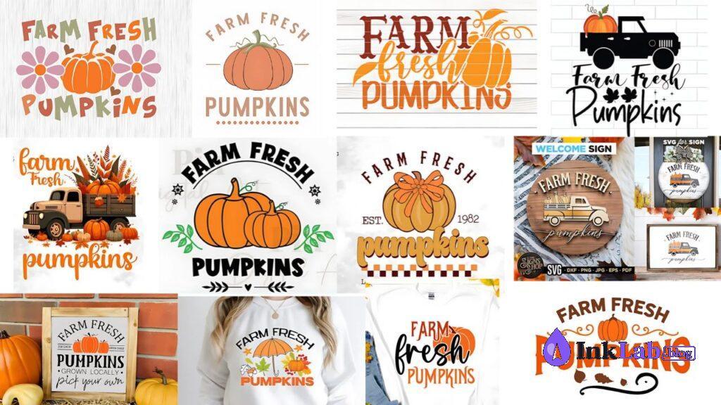 free farm fresh pumpkins market badge fall svg cut file