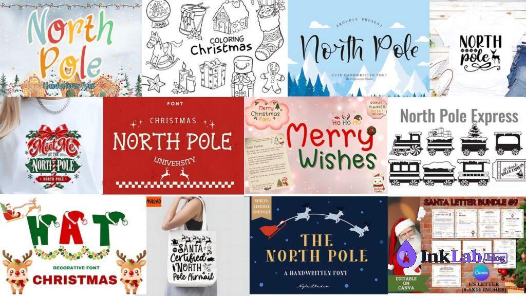 north pole postmaster slab serif font for santa letter sacks