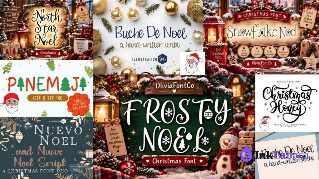 elegant noel luxury calligraphy font for christmas wedding stationery